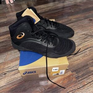 Asics Split Elite Wrestling Shoes Black Gold Men’s Size 8.5 Sneakers New